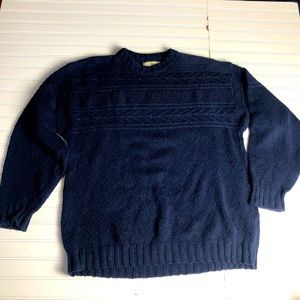 L.L. Bean Blue Chunky Sweater Sz L Tall